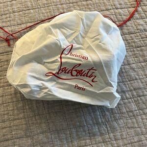 Christian Louboutin White Dust Bag with Red Logo